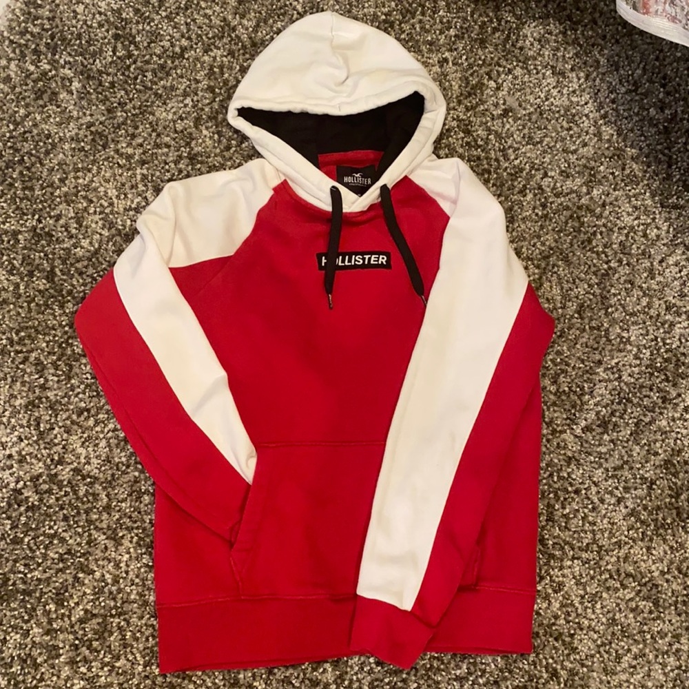 Hollister Hoodie Red and White, men’s sz medium